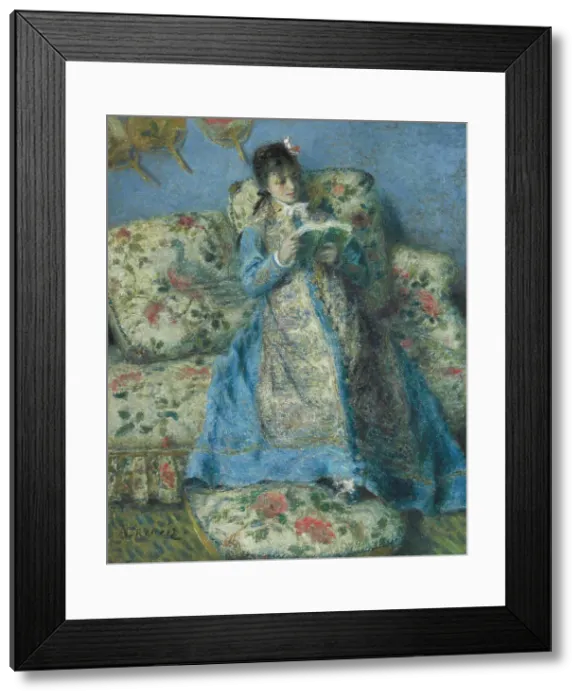 Framed Print : Portrait Of Madame Monet (Madame Claude Monet Reading), c1874. Creator: Pierre-Auguste Renoir Framed Print : Portrait Of Madame Monet (Madame Claude Monet Reading), c1874. Creator: Pierre-Auguste Renoir