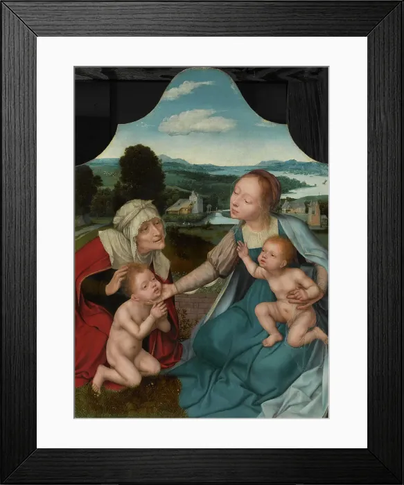 Framed Print : Virgin And Child With Saints Elizabeth and John the Baptist, c1520-25 Creator: Quentin Metsys I Framed Print : Virgin And Child With Saints Elizabeth and John the Baptist, c1520-25 Creator: Quentin Metsys I