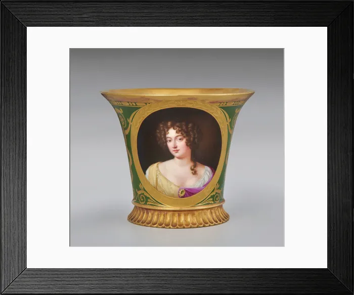 Framed Print : Cup (Tasse Jasmin À Pied Cannelé, 1St Size) With Portrait Of Hortense Mancini, Duchess... 1811. Creator: Unknown Framed Print : Cup (Tasse Jasmin À Pied Cannelé, 1St Size) With Portrait Of Hortense Mancini, Duchess... 1811. Creator: Unknown