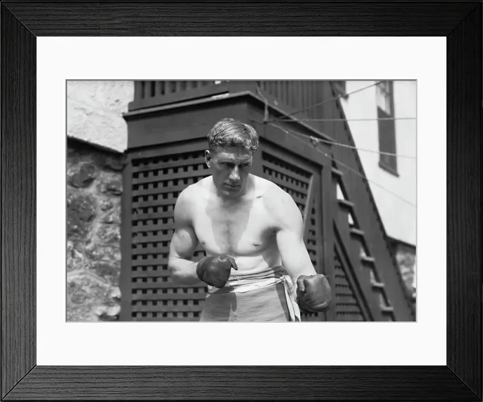 Framed Print : Bombardier Billy Wells, English boxer, preparing in Rye, N.Y. for fight with Al Panzer, 1912. Creator: Bain News Service Framed Print : Bombardier Billy Wells, English boxer, preparing in Rye, N.Y. for fight with Al Panzer, 1912. Creator: Bain News Service