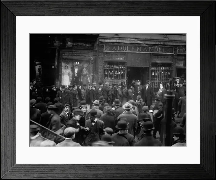 Framed Print : Run on East Side Bank, N.Y. 2 / 16 / 12, 1912. Creator: Bain News Service Framed Print : Run on East Side Bank, N.Y. 2 / 16 / 12, 1912. Creator: Bain News Service