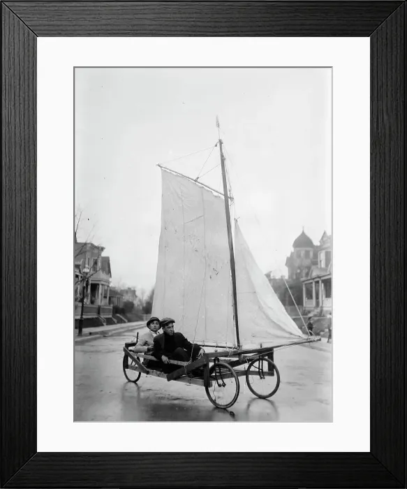 Framed Print : Sail Wagon, Brooklyn, between c1910 and c1915. Creator: Bain News Service Framed Print : Sail Wagon, Brooklyn, between c1910 and c1915. Creator: Bain News Service
