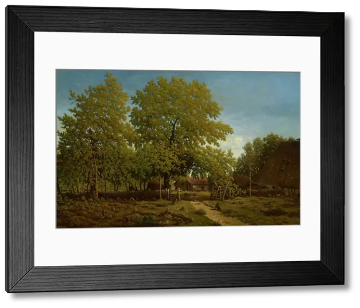 Framed Print : Farm In The Landes, c1852-67. Creator: Theodore Rousseau Framed Print : Farm In The Landes, c1852-67. Creator: Theodore Rousseau