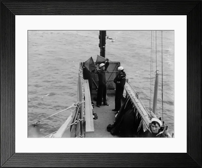 Framed Print : Signalling from USS Arkansas, between c1910 and c1915. Creator: Bain News Service Framed Print : Signalling from USS Arkansas, between c1910 and c1915. Creator: Bain News Service