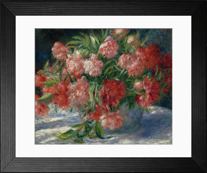 Framed Print : Peonies, c1880. Creator: Pierre-Auguste Renoir Framed Print : Peonies, c1880. Creator: Pierre-Auguste Renoir