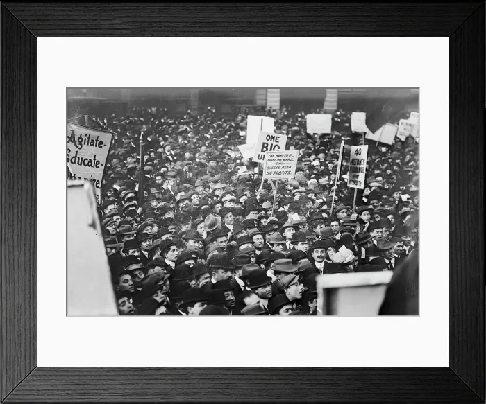 Framed Print : Socialists in Union Square, N.Y.C. [large crowd] Photo, 1 May 1912 - Bain Coll. 1912. Creator: Bain News Service