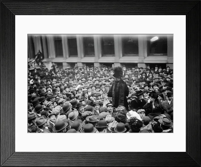 Framed Print : Mrs. Pankhurst in Wall St. 1911. Creator: Bain News Service Framed Print : Mrs. Pankhurst in Wall St. 1911. Creator: Bain News Service