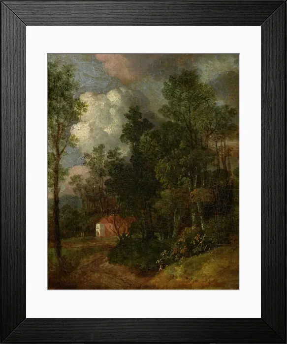 Framed Print : A Wooded Landscape with Figures by a House, c1790s. Creator: Thomas Gainsborough Framed Print : A Wooded Landscape with Figures by a House, c1790s. Creator: Thomas Gainsborough