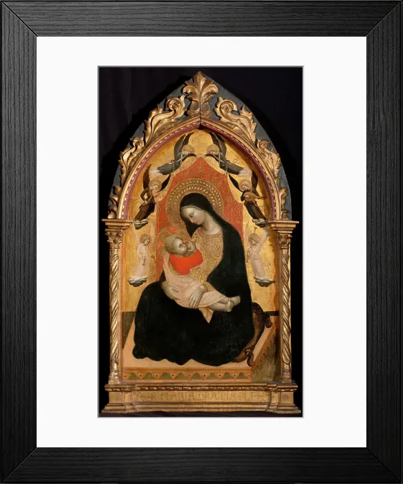 Framed Print : Virgin And Child With Music-Making Angels, c1400-1410. Creator: Master of the Strauss Madonna Framed Print : Virgin And Child With Music-Making Angels, c1400-1410. Creator: Master of the Strauss Madonna