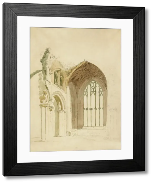 Framed Print : Melrose Abbey: The East Window, 1800. Creator: Thomas Girtin Framed Print : Melrose Abbey: The East Window, 1800. Creator: Thomas Girtin