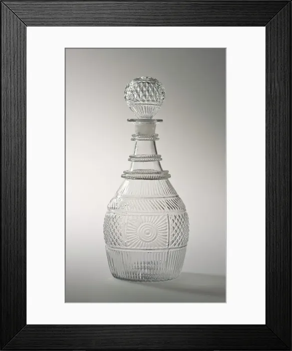Framed Print : Decanter And Stopper, c1826-40. Creator: Boston and Sandwich Glass Company Framed Print : Decanter And Stopper, c1826-40. Creator: Boston and Sandwich Glass Company