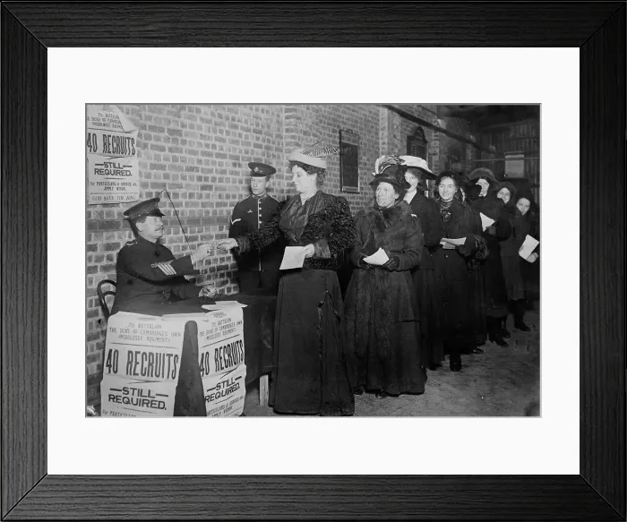 Framed Print : Women enlisting - England, between c1910 and c1915. Creator: Bain News Service
