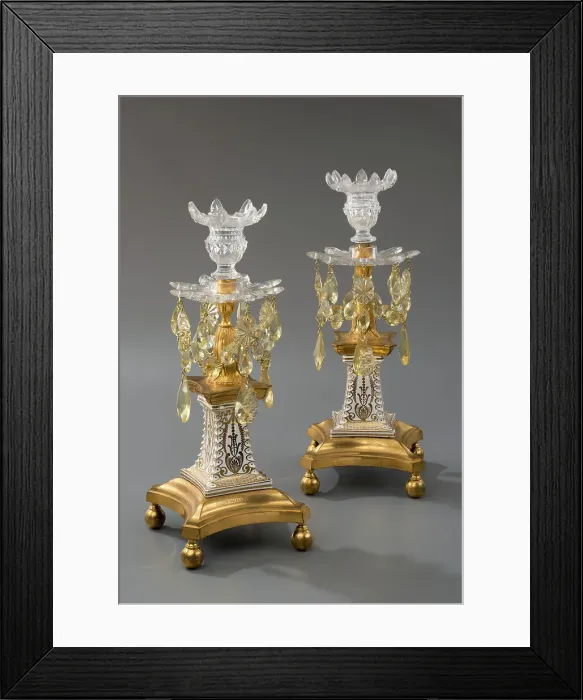 Framed Print : Pair Of Candlesticks, c1775-80. Creator: James Giles Framed Print : Pair Of Candlesticks, c1775-80. Creator: James Giles