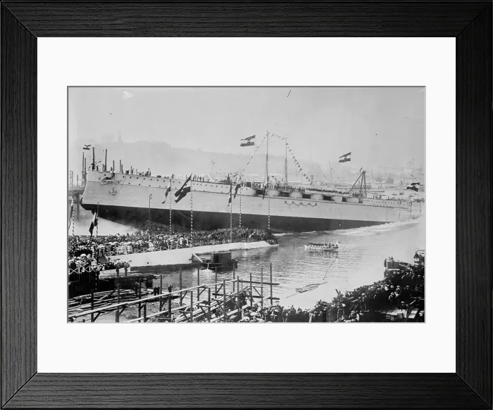 Framed Print : Launch of SMS Viribus Unitis at Trieste, 1911. Creator: Bain News Service Framed Print : Launch of SMS Viribus Unitis at Trieste, 1911. Creator: Bain News Service