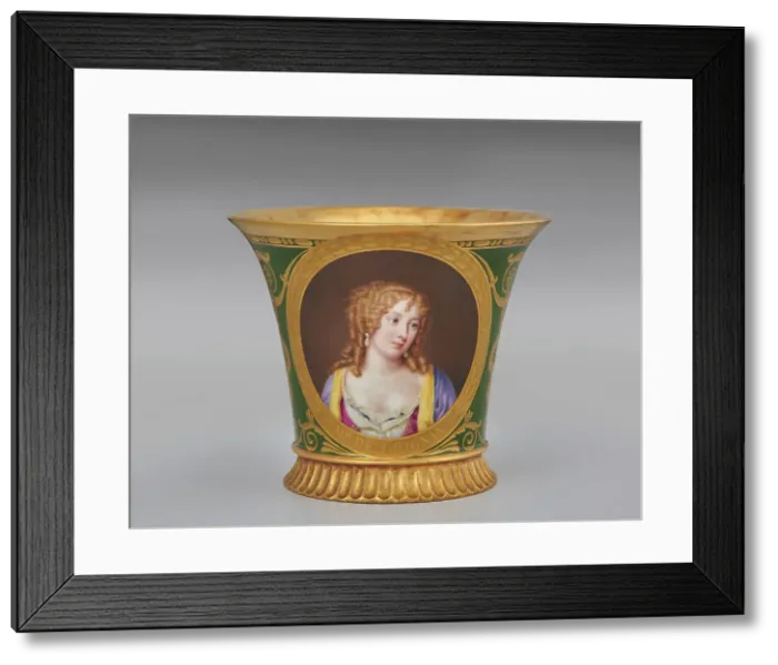 Framed Print : Cup (Tasse Jasmin À Pied Cannelé, 1St Size) With Portrait Of Françoise-Marguerite De Sévigné...1812. Creator: Unknown Framed Print : Cup (Tasse Jasmin À Pied Cannelé, 1St Size) With Portrait Of Françoise-Marguerite De Sévigné...1812. Creator: Unknown