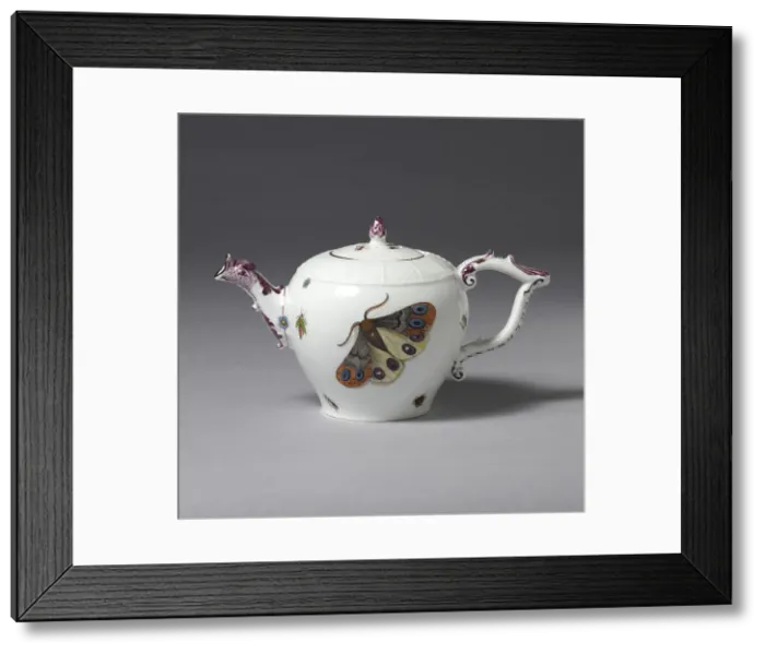 Framed Print : Teapot And Cover, c1745. Creator: Meissen Porcelain Framed Print : Teapot And Cover, c1745. Creator: Meissen Porcelain