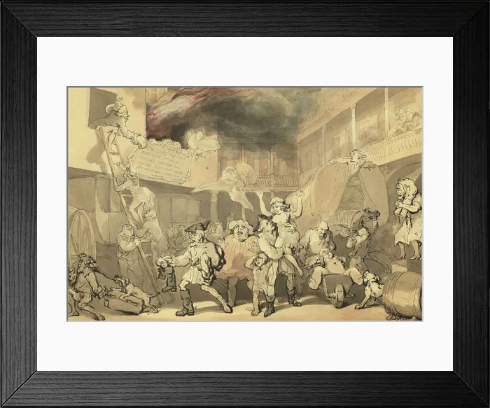 Framed Print : Peregrine Rescuing Emilia From The Inn Fire, c1786. Creator: Thomas Rowlandson Framed Print : Peregrine Rescuing Emilia From The Inn Fire, c1786. Creator: Thomas Rowlandson