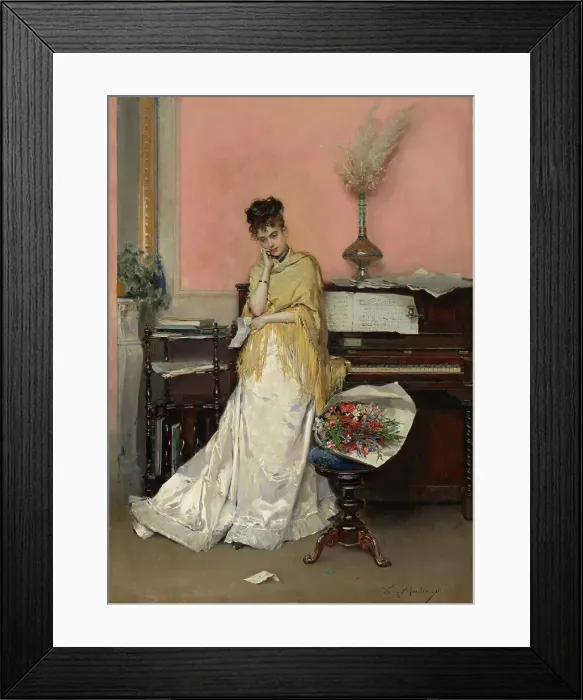 Framed Print : Reverie—The Letter, 1870s. Creator: Raimundo de Madrazo y Garreta Framed Print : Reverie—The Letter, 1870s. Creator: Raimundo de Madrazo y Garreta
