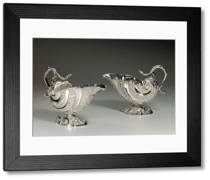 Framed Print : Pair Of Sauce Boats, 1746 / 47. Creator: Paul Crespin Framed Print : Pair Of Sauce Boats, 1746 / 47. Creator: Paul Crespin