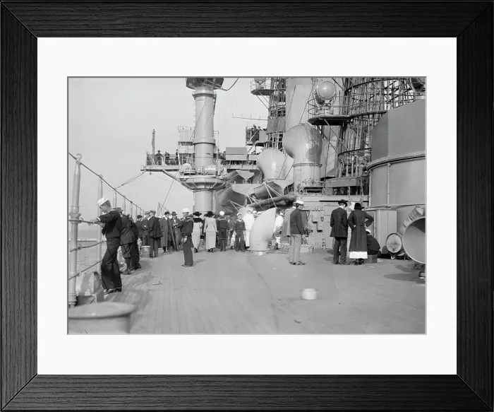 Framed Print : On deck of USS Arkansas, between c1910 and c1915. Creator: Bain News Service Framed Print : On deck of USS Arkansas, between c1910 and c1915. Creator: Bain News Service