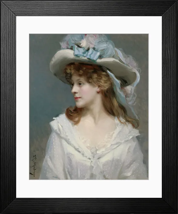Framed Print : Woman In White, c1880. Creator: Raimundo de Madrazo y Garreta Framed Print : Woman In White, c1880. Creator: Raimundo de Madrazo y Garreta