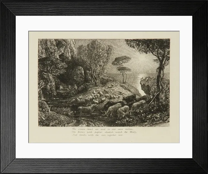 Framed Print : Moeris And Galatea, From Virgil's Eclogues, 1884. Creator: Samuel Palmer Framed Print : Moeris And Galatea, From Virgil's Eclogues, 1884. Creator: Samuel Palmer