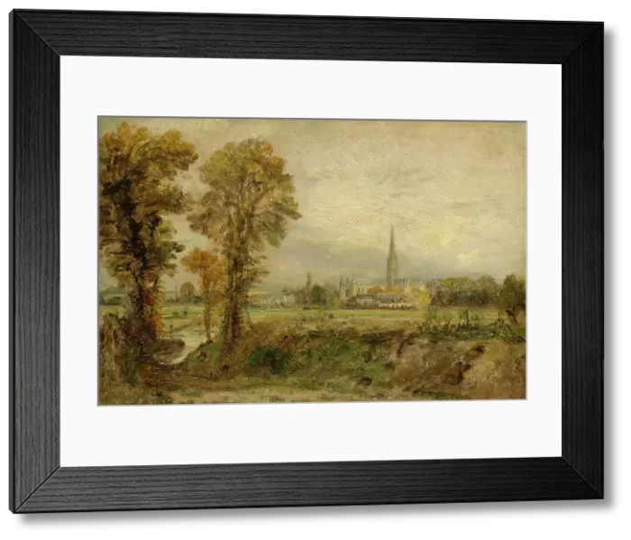 Framed Print : Distant View Of Salisbury Cathedral, 1821. Creator: John Constable Framed Print : Distant View Of Salisbury Cathedral, 1821. Creator: John Constable