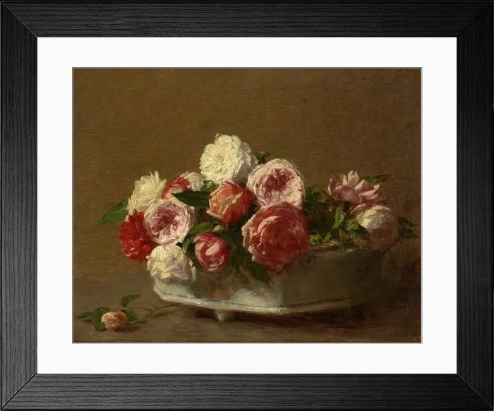 Framed Print : Roses In A Porcelain Planter, c1875-1900. Creator: Victoria Dubourg Framed Print : Roses In A Porcelain Planter, c1875-1900. Creator: Victoria Dubourg