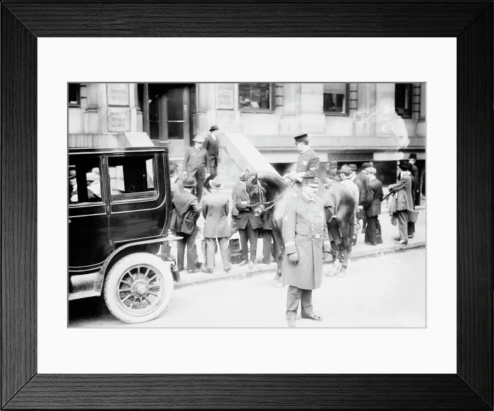 Framed Print : At White Star office after Titanic disaster, 1912. Creator: Bain News Service Framed Print : At White Star office after Titanic disaster, 1912. Creator: Bain News Service