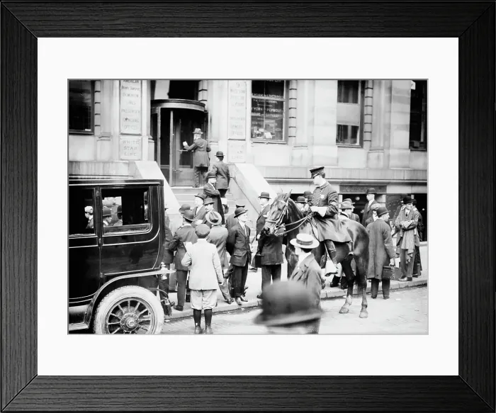 Framed Print : Getting Titanic news - White Star Office, 1912. Creator: Bain News Service Framed Print : Getting Titanic news - White Star Office, 1912. Creator: Bain News Service