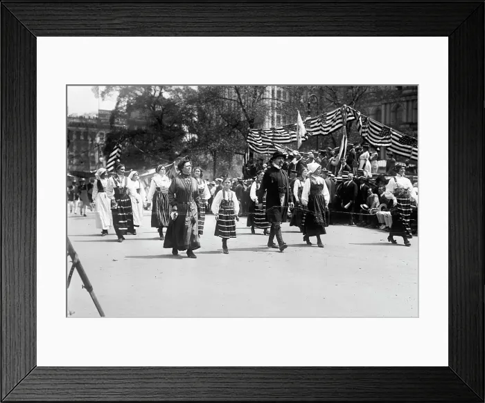 Framed Print : Swedish division in Olympic Parade, 1912. Creator: Bain News Service Framed Print : Swedish division in Olympic Parade, 1912. Creator: Bain News Service
