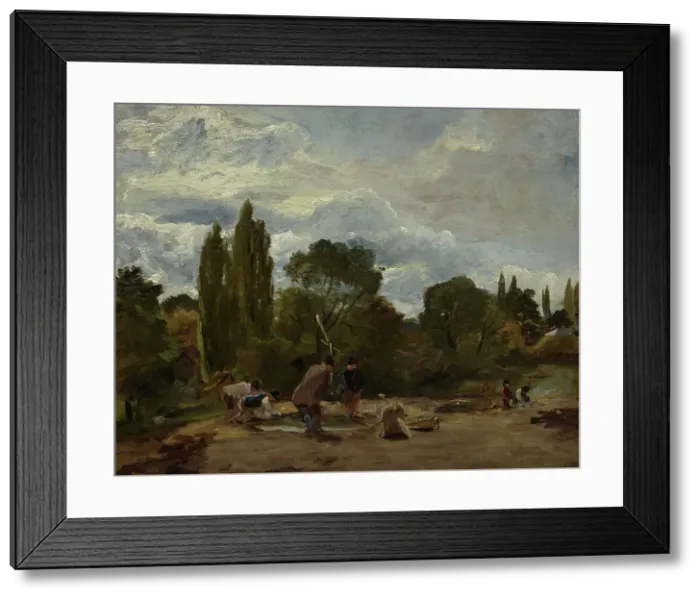 Framed Print : Flailing Turnip-Heads, East Bergholt, c1812-15. Creator: John Constable Framed Print : Flailing Turnip-Heads, East Bergholt, c1812-15. Creator: John Constable