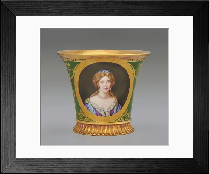 Framed Print : Cup (Tasse Jasmin À Pied Cannelé, 1St Size) With Portrait Of Marie Angélique De Scorailles... 1811. Creator: Unknown Framed Print : Cup (Tasse Jasmin À Pied Cannelé, 1St Size) With Portrait Of Marie Angélique De Scorailles... 1811. Creator: Unknown