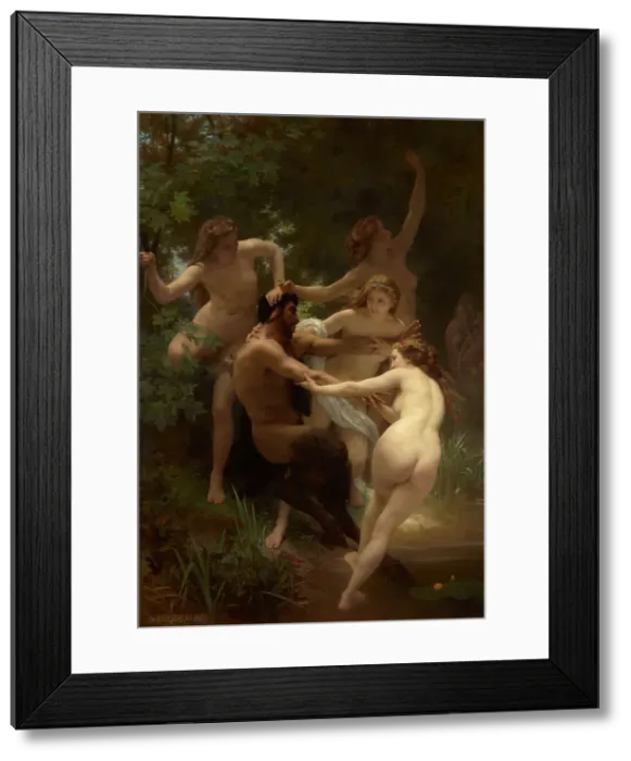 Framed Print : Nymphs And Satyr, 1873. Creator: William-Adolphe Bouguereau Framed Print : Nymphs And Satyr, 1873. Creator: William-Adolphe Bouguereau