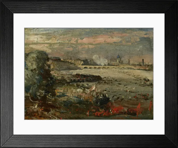 Framed Print : Sketch For The Opening Of Waterloo Bridge Seen From Whitehall Stairs, June 18th 1817, c1819. Creator: John Constable