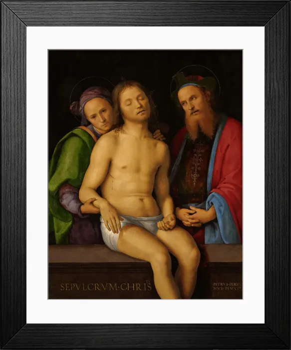 Framed Print : Dead Christ With Joseph Of Arimathea And Nicodemus (Sepulcrum Christi), c1494-98. Creator: Perugino Framed Print : Dead Christ With Joseph Of Arimathea And Nicodemus (Sepulcrum Christi), c1494-98. Creator: Perugino
