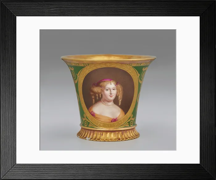 Framed Print : Cup (Tasse Jasmin À Pied Cannelé, 1St Size) With Portrait Of Marie De Rabutin-Chantal... 1812. Creator: Unknown Framed Print : Cup (Tasse Jasmin À Pied Cannelé, 1St Size) With Portrait Of Marie De Rabutin-Chantal... 1812. Creator: Unknown