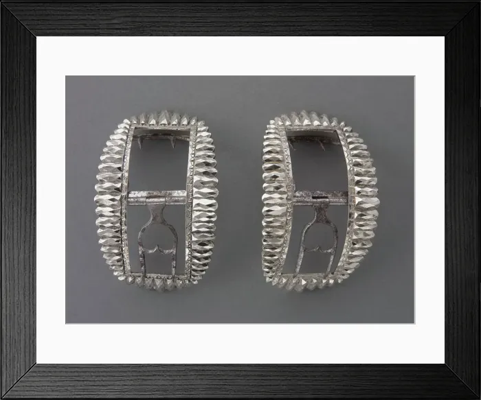 Framed Print : Pair Of Shoe Buckles, c1780. Creator: Peter Getz