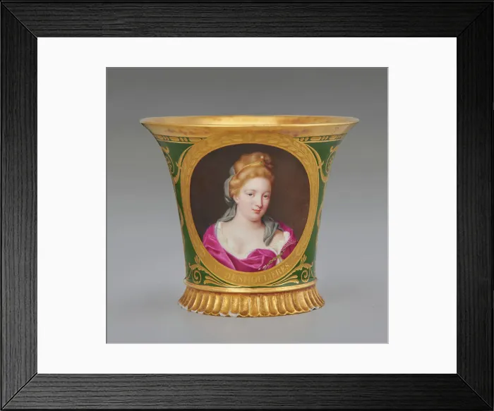 Framed Print : Cup (Tasse Jasmin À Pied Cannelé, 1St Size) With Portrait Of Antoinette Du Ligier De La... 1812. Creator: Unknown Framed Print : Cup (Tasse Jasmin À Pied Cannelé, 1St Size) With Portrait Of Antoinette Du Ligier De La... 1812. Creator: Unknown