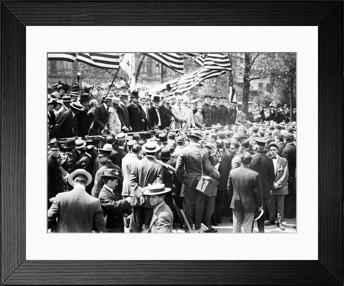 Framed Print : Gaynor addressing Olympic Athletes, 1912. Creator: Bain News Service Framed Print : Gaynor addressing Olympic Athletes, 1912. Creator: Bain News Service