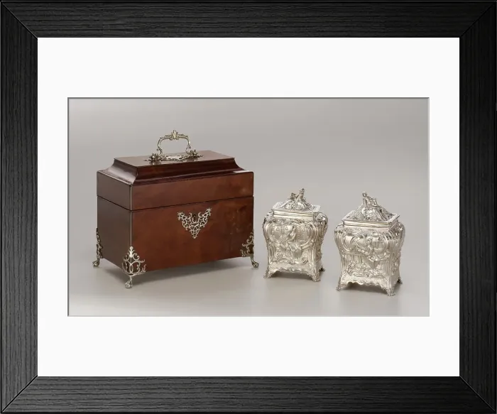 Framed Print : Pair Of Tea Canisters With Case, 1769 / 70. Creator: Pierre Gillois Framed Print : Pair Of Tea Canisters With Case, 1769 / 70. Creator: Pierre Gillois