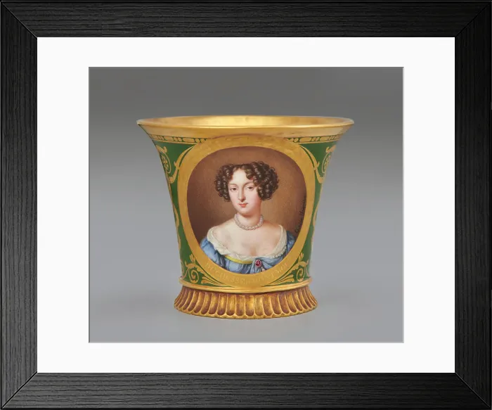 Framed Print : Cup (Tasse Jasmin À Pied Cannelé, 1St Size) With Portrait Of Anna Scott, Duchess... 1811. Creator: Unknown Framed Print : Cup (Tasse Jasmin À Pied Cannelé, 1St Size) With Portrait Of Anna Scott, Duchess... 1811. Creator: Unknown