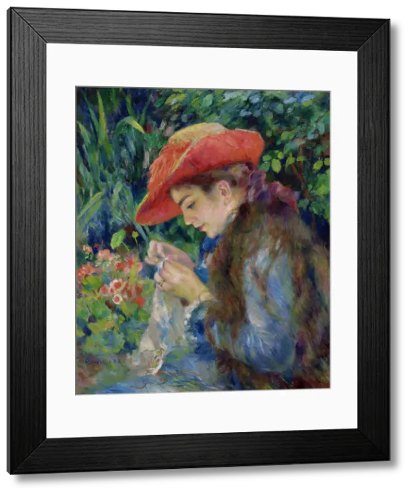 Framed Print : Marie-Thérèse Durand-Ruel Sewing, 1882. Creator: Pierre-Auguste Renoir Framed Print : Marie-Thérèse Durand-Ruel Sewing, 1882. Creator: Pierre-Auguste Renoir