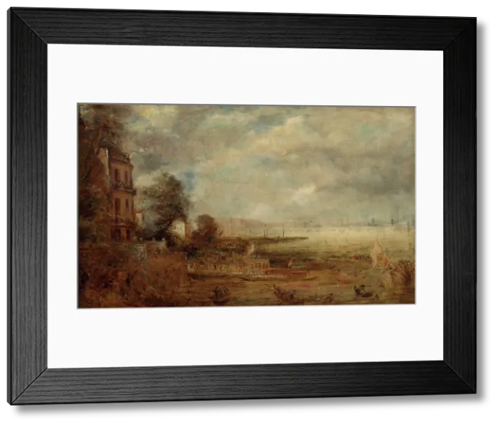 Framed Print : Waterloo Bridge Seen From Whitehall Stairs, c1829. Creator: John Constable Framed Print : Waterloo Bridge Seen From Whitehall Stairs, c1829. Creator: John Constable