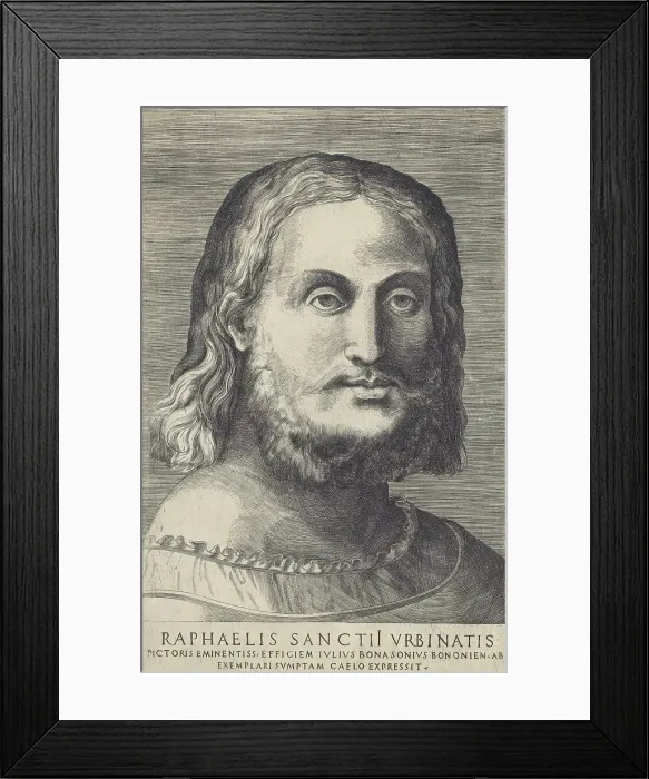 Framed Print : Portrait of Raphael, (c1518). Creator: Giulio Bonasone Framed Print : Portrait of Raphael, (c1518). Creator: Giulio Bonasone
