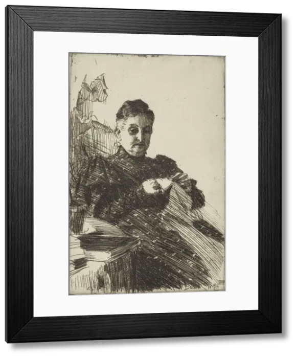 Framed Print : Mrs Lamm, 1894. Creator: Anders Leonard Zorn Framed Print : Mrs Lamm, 1894. Creator: Anders Leonard Zorn