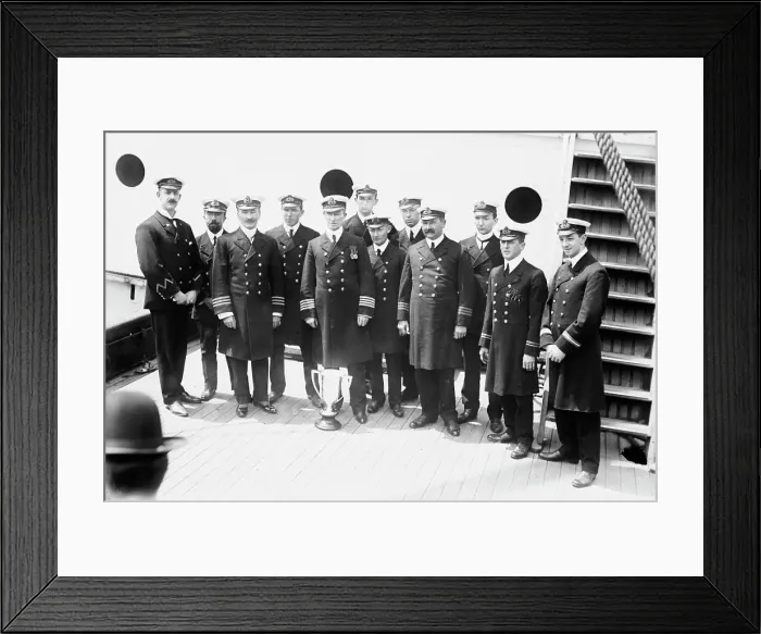 Framed Print : Capt. Rostron & under officers of CARPATHIA [ship], 1912. Creator: Bain News Service