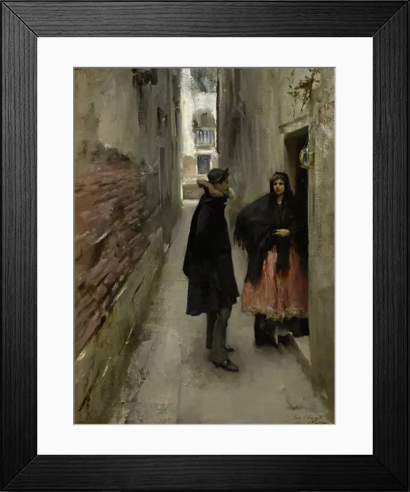 Framed Print : A Street In Venice, c1880-82. Creator: John Singer Sargent