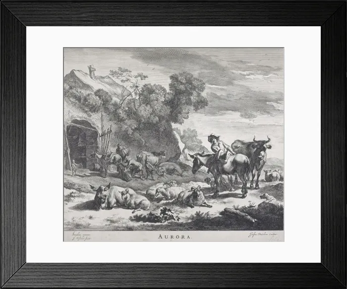 Framed Print : Times of Day / Aurora, 1660. Creator: Jan de Visscher Framed Print : Times of Day / Aurora, 1660. Creator: Jan de Visscher