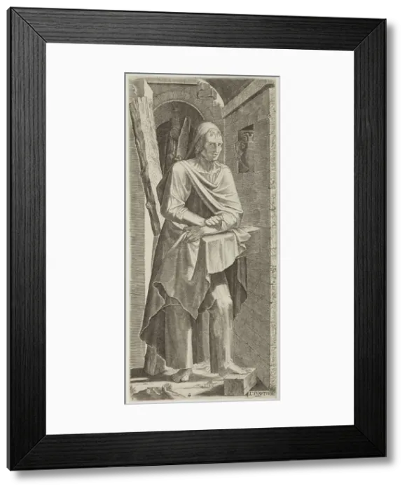 Framed Print : St Andrew. Plate 3. From: Christ and the Apostles, c.1545. Creator: Lambert Suavius Framed Print : St Andrew. Plate 3. From: Christ and the Apostles, c.1545. Creator: Lambert Suavius
